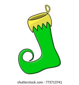 Elf shoe design isolated on white background