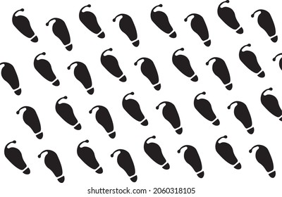 Elf Shoe Print. Footprint Icon Illustration. Footprint Floor. Holiday Season footsteps. Flat simple Black symbol on white background. And bonus symbol for New Year - Elf. Vector icon