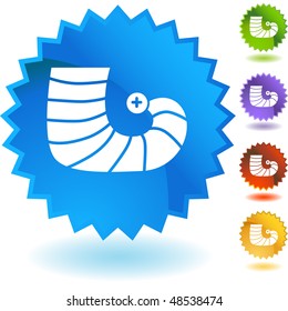 Elf Shoe web button isolated on a background