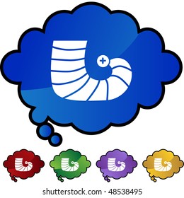 Elf Shoe web button isolated on a background