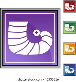 Elf Shoe web button isolated on a background