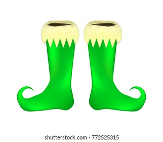 Elf shoes pair design isolated on white background
