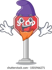 Elf sign stop mascot shaped with character