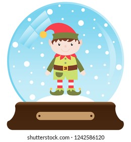 elf  with a snow globe 