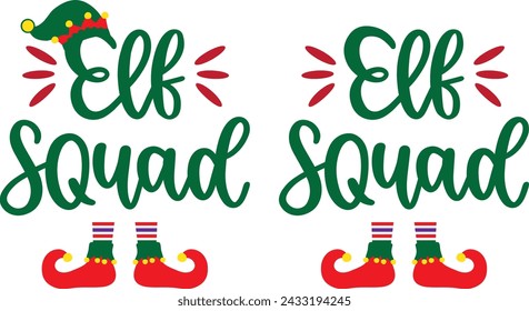 Elf squad, merry christmas, santa, christmas holiday, vector illustration file