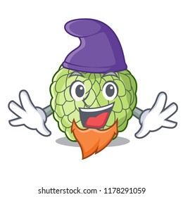 Elf sugar apple fruit isolated on cartoon