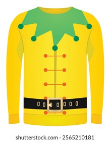 Elf suit sweater. vector illustration