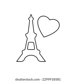 icono de la torre elf sobre fondo blanco, ilustración vectorial