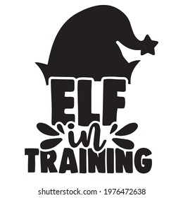 elf in training logo, quote typography, lettering design