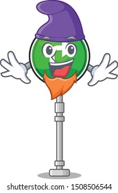 Elf turn right isolated in the mascot