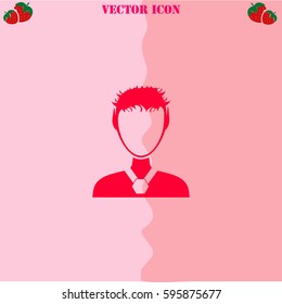 Elf vector  icon. Strawberry Background.