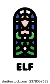 Elf Window Filled Outline Logo