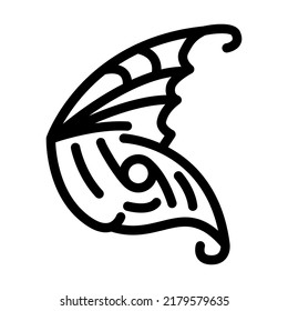 elf wing line icon vector. elf wing sign. isolated contour symbol black illustration