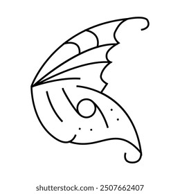 elf wing line icon vector. elf wing sign. isolated contour symbol black illustration