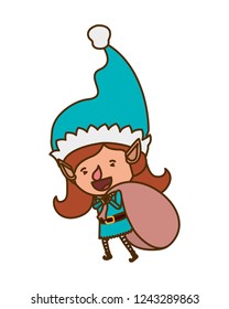 elf woman with gift bag avatar character