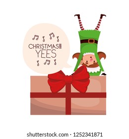 elf woman with gift box avatar character