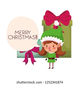 elf woman with gifts boxs avatar character