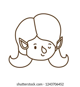 elf woman head avatar character