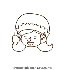 elf woman head with hat avatar character
