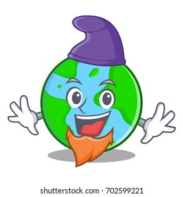 Elf world globe character cartoon
