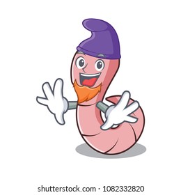 Elf worm character cartoon style