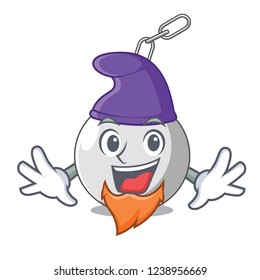 Elf wrecking shattering ball on wall cartoon