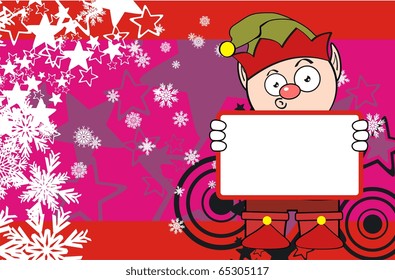 elf xmas cartoon background in vector format