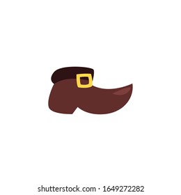 Elfs shoe fill style icon design. Saint Patrick's day Ireland celebration fortune Irish natural and lucky theme. Vector illustration.