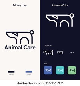 Elegantes, einfaches Hund-Logo-Monoline-Konzept
