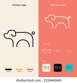 elgant simple dog logo monoline concept