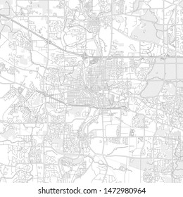 Elgin, Illinois, USA, bright outlined vector map with bigger and minor roads and steets created for infographic backgrounds.