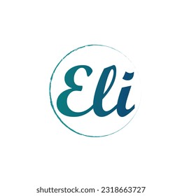 Eli Logo. Letter E signature logo.