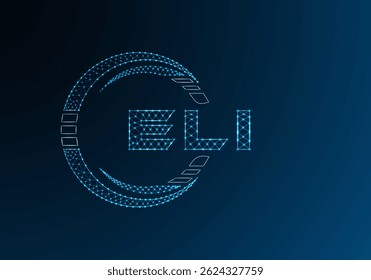 ELI diseño de Vector de logotipo de letra de polietileno baja. ELI diseño de logotipo de poliéster inferior. Logotipo de poliéster bajo.