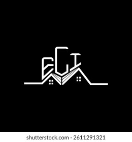 ELI Real State logo design, ELI simple and modern logo. ELI luxurious alphabet design  