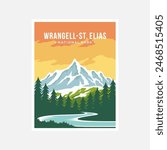 Wrangell–St. Elias National Park poster vector illustration design