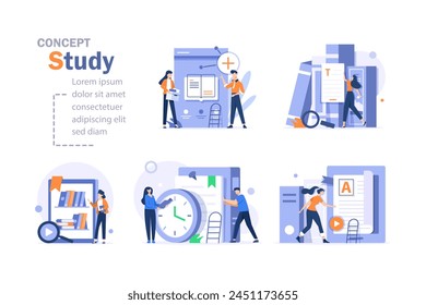 E-library abstract concept,Digital learning, online database, content store, web search, ebook reader