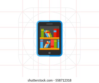 E-library flat icon