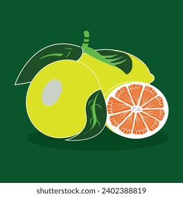 elicious lemon fruit icon isolated on dark green background