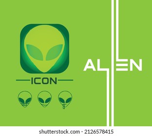 Elien icon form simple, The head and face of the alien 