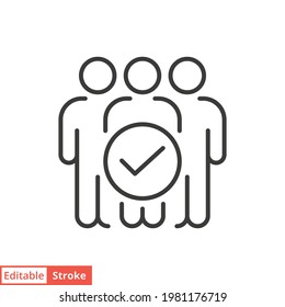 Eligible line Icon. Simple outline style. Able, adept, adequate, capable, competent, deserving, dextrose concept. Vector illustration isolated on white background. Editable stroke EPS 10.