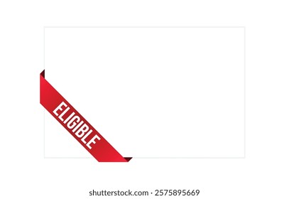 Eligible red vector banner illustration isolated on white background