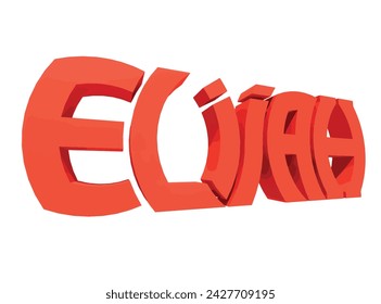 Elijah Nombre Texto 3D Renderizado Tipografía Graffiti Logo Símbolo, adecuado para su uso en ropa camiseta, collares de joyería, recuerdos de cumpleaños, compromisos, bodas