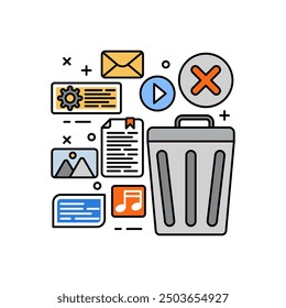 Eliminate Fill Color Icon, Vector illustration