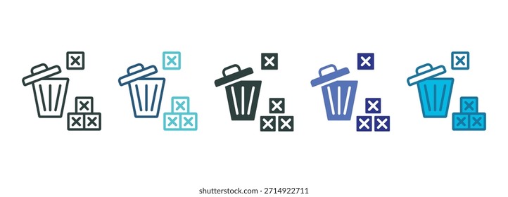 Elimine el conjunto de iconos de Muda de varios estilos