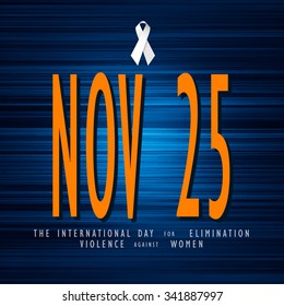 Eliminate Violence Against Women Blue Graphic Design Vector Illustration EPS10