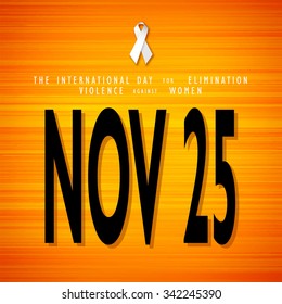 Eliminate Violence Against Women Orange Graphic Design Vector Illustration EPS10
