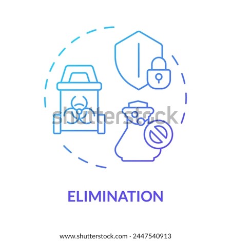 Elimination blue gradient concept icon. Chemical toxicity reduction. Toxic waste recycle. Round shape line illustration. Abstract idea. Graphic design. Easy to use presentation, article