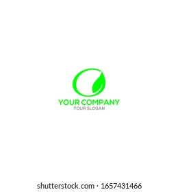 Elips Leaf Logo Design Vector