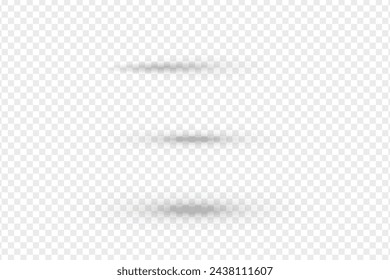 Elipse Shadows set isolated on transparent background. Vector template