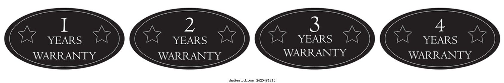 Elipse Style Warranty Options in Black and White Vector Illustration
